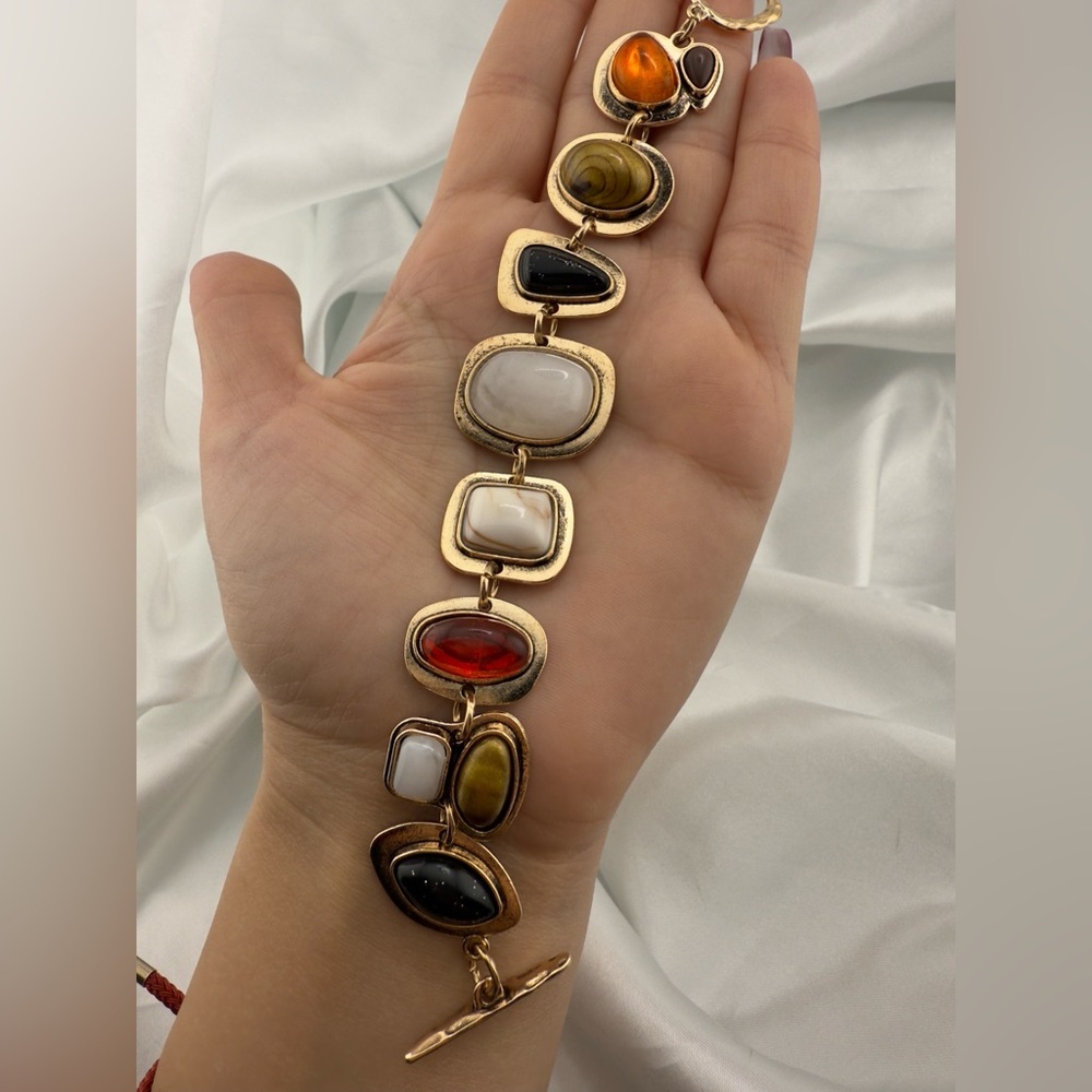 Bohemian Vintage Colorful Rock Multi-Stone Bracelet